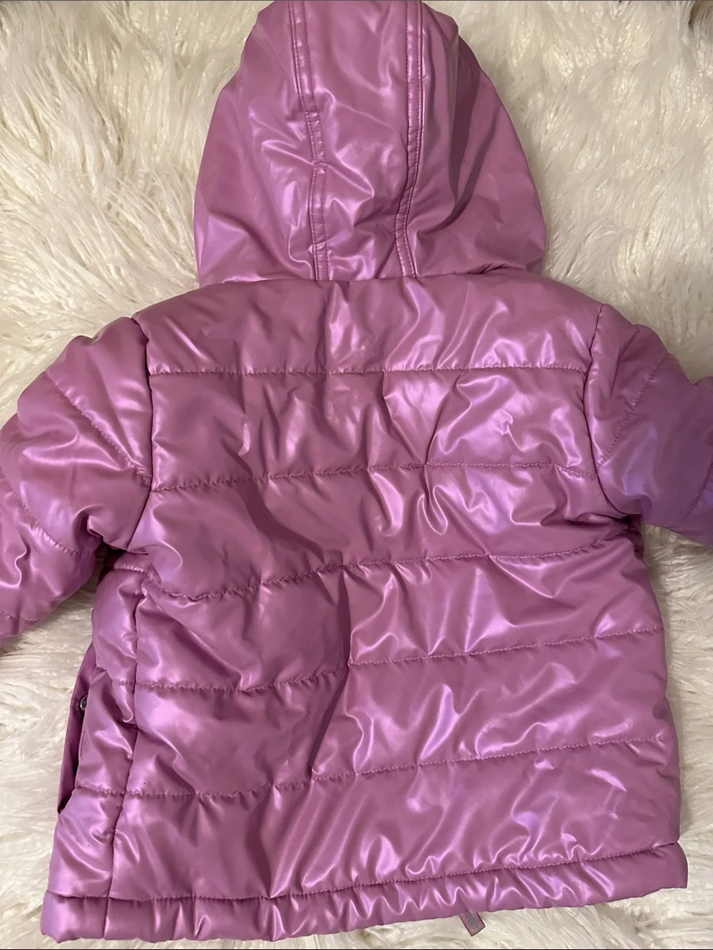 Cat & Jack Shiny Lilac Hooded Puffer Jacket